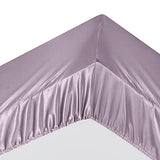 Ersmak 4 Pieces Satin Sheets Set Twin Size, Luxury Silky Lavender Satin Bed Sheets Set with 1 Deep Pocket Fitted Sheet, 1 Soft Flat Sheet, 1 Queen Pillowcases and 1 Body Pillowcase Ersmak