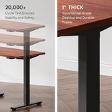 FLEXISPOT Standing Desk 55 x 28 Inches Electric Stand Up Desk Workstation, Whole-Piece Desk Board Home Office Computer Height Adjustable Desk (Black Frame + 55" Mahogany Top 2 Packages) FLEXISPOT