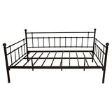 HOMERECOMMEND Metal Daybed Frame Twin Metal Slats Platform Base Box Spring Replacement Bed Sofa for Living Room Guest Room (Twin, Black) HOMERECOMMEND