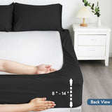 2 Pack Full Size Mattress Protector Waterproof Cover, Waterproof Bed Full Fitted Sheet Only, Machine Washable 14" Deep Pocket Mattress Covers for Double Bed, Black Magik & Kover