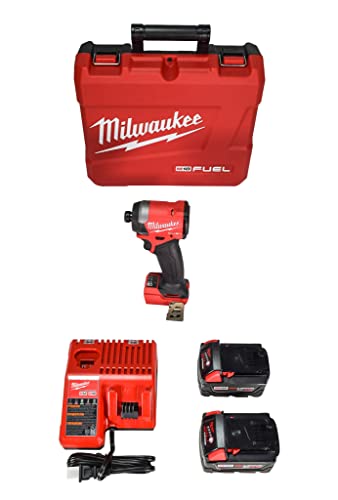 Milwaukee 2953-22 18V Cordless Brushless 1/4" Hex Impact Driver Kit with (2) 5.0Ah Lithium Ion Batteries, Charger & Tool Case - WoodArtSupply