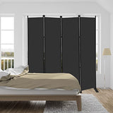 MAYOLIAH 4 Panel Room Divider Screen 6Ft Tall Foldable Privacy Dividers Indoor Wall Partition Room Separator Black MAYOLIAH