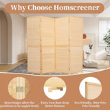 Room Divider Folding Privacy Screens, Hand-Made 67'' High Bamboo Room Dividers Freestanding 2-in-1 Multifunction 4 Panel Wall Divider for Room Separation, Portable Room Partitions and Dividers HOMSCREENER