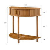 Entryway Table, Half Moon Fluted Console Tables with Storage, Mid Century Modern Small Half Round Sofa Tables for Hallway, Narrow Curved Accent Decor Table for Living Room (Mid-Century Modern, Walnut) Janmer Home