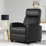 Yaheetech 2-Seat Reclining Chair Leather Recliner Sofa Modern Chaise Couch Lounger Sofa for Living Room Home Theater Black Yaheetech