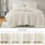 Intelligent Design Queen Comforter Set Chenille Tufted Animal Print Pattern Comforters Queen Size, All Season Fluffy Bedding Soft Microfiber Reverse, Larissa, Full/Queen Off-White 3 Piece Intelligent Design
