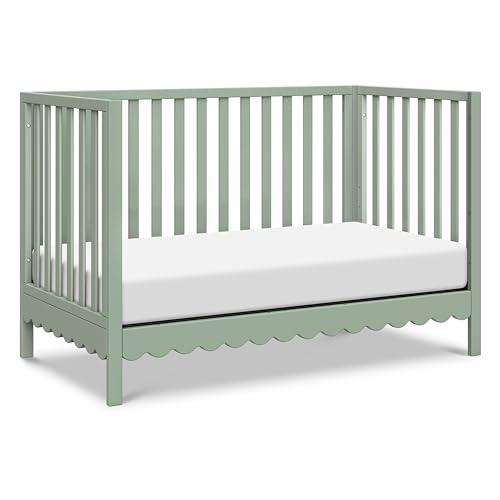 DaVinci Sammy Scallop 4-in-1 Convertible Crib in Light Sage, GREENGUARD Gold Certified