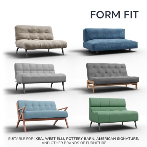 PAULATO BY GA.I.CO. Futon Cover - Armless Couch Cover Sofa Bed Slipcover Without Armrest - Soft Fabric Covers - 1-Piece Form Fit Stretch Futon Protector for Kid Pet - Microfibra - Dark Grey PAULATO BY GA.I.CO.
