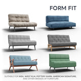 PAULATO BY GA.I.CO. Futon Cover - Armless Couch Cover Sofa Bed Slipcover Without Armrest - Soft Fabric Covers - 1-Piece Form Fit Stretch Futon Protector for Kid Pet - Microfibra - Dark Grey PAULATO BY GA.I.CO.