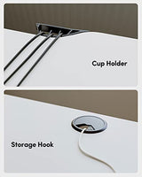 BANTI 55"x24" Standing Desk, Electric Stand up Height Adjustable Home Office Table, Sit Stand Desk with Splice Board, White Frame & White Top BANTI