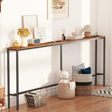 Bathola Narrow Sofa Table with 2 Power Outlets, 79” Thin Console Tables Narrow Long, Behind Couch Table Skinny, Wood Console Tables for Entryway, Living Room, Hallway, Foyer, Rustic Brown Bathola