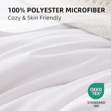 Whitney Home Textile White Duvet Cover Set Twin Size - 2 Piece Luxury Soft Cooling Duvet Cover with Zipper Closure and Pillow Sham, Breathable Washed Brushed Microfiber, Comforter Not Included Whitney Home Textile