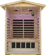 LTCCDSS Low EMF Outdoor Sauna 2 Person, Far Infrared Sauna Room for Home, Soft Fir Wood, Chromotherapys | Bluetooth Speakers | 47.2 * 81.1 * 37.0 in LTCCDSS