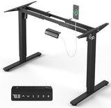 Xyndyx 330 lbs Capacity Dual Motor Electric Standing Desk Frame, Height Adjustable Sit Stand up Desk Legs Base Workstation, Anti-Collision Function, 2 Hooks, Black Frame Only Xyndyx