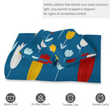 Blue Duvet Cover Set Small Single Size, 2-Piece Reversible Bedding Set, Brushed Microfiber Bedding with Zipper Closure & Corner Ties, Soft Breathable Minimalist Plants Fresh Flowers Duvet Cover Generic