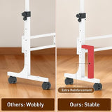 Height Adjustable Standing Desk with 2 Drawers, Small Sit Stand Up Desk with Wheels, Portable Rolling Desk for Walking Pad Treadmill, Computer Office, Adjustable 31.5"-43.3", White, Upgraded Stable Jsskeeim