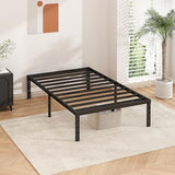HLIPHA Metal Platform Bed Frame 18 Inch Tall,No Box Spring Needed,Twin Size Bed with Heavy Duty Strong Support Slats,Easy to Assemble,Black HLIPHA