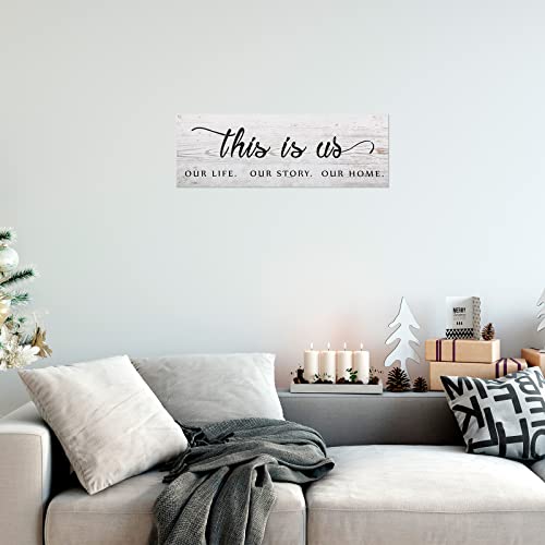Jetec This is Us Wooden Wall Sign Family Wall Plaques Inspiration Wood Sign Farmhouse Entryway Sign Rustic Wall Plaques Art with Quotes for Living Room Bedroom Christmas Decorations(Antique White) Jetec
