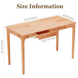 SHILAIYUNZ 40" Solid Wood Desk with Drawers, Small Home Office Writing Wooden Desk, Gaming & Computer Desk for Bedroom, Work Study Table for Small Space(Beech,40Inch) SHILAIYUNZ