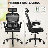 Office Chair Ergonomic Desk Chair, 330LBS Capacity, High Back Computer Chair with Lumbar Support, Flip-up Armrests Swivel Task Chairs for Long Hours Work Synorla