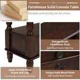 LKTART 54'' Solid Wood Console Table, Farmhouse Entryway Table with 6 Drawers and Shelf, Narrow Long Sofa Table with Storage for Living Room Hallway, Couch, Foyer (Espresso) LKTART