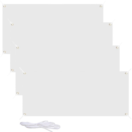 4 Pack Large Banners Signs Paintable Blank Banners 2 x 4 Feet White Flags Plain Make Your Own Banner DIY Party Festival Celebration Sport Activities School Events Outdoor Decoration with 39.37ft Rope AccuLess