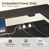 Rolanstar L Shaped Standing Desk with Keyboard Tray, Height Adjustable Corner Desk with LED Light & Power Outlet, Electric Sit Stand Computer Desk with Monitor Stand, Black Rolanstar