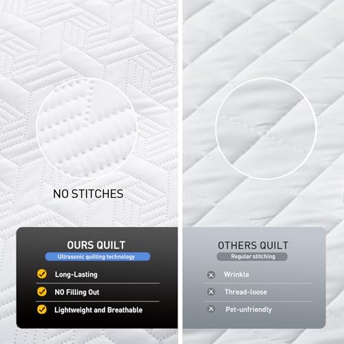 Lavsiry White Queen Size Quilt Bedding Set with Pillow Shams, Summer Lightweight Bedspread Coverlet, Soft Quilted Blanket Thin Comforter for All Seasons Lavsiry