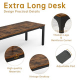 Trggivs 6.56 FT Conference Table, Super Sturdy Large Rectangle Meeting Seminar Table for 8 Person, Long Business Tables (Brown, 1PC) Trggivs