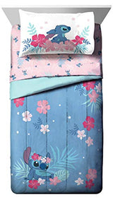 Jay Franco Disney Lilo & Stitch Twin Comforter Set, 5 Piece Bed in a Bag Includes Reversible Comforter & Sheet Set - Kids Bedding for Girls - Soft Fade Resistant Microfiber Jay Franco