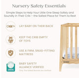 Delta Children Lulu 5-in-1 Convertible Crib, Converts to Toddler Bed, Daybed, Sofa & Full-Size Bed, Natural Wood, Fits Standard Crib Mattress, 3 Mattress Heights for Baby Nursery, Natural