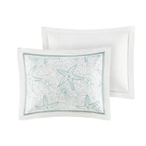 Harbor House Cotton Comforter Set - Coastal Oceanic Sealife Design, All Season Down Alternative Bedding with Matching Shams, Bedskirt, Maya Bay, Seafoam Blue King(108"x96") 4 Piece Harbor House