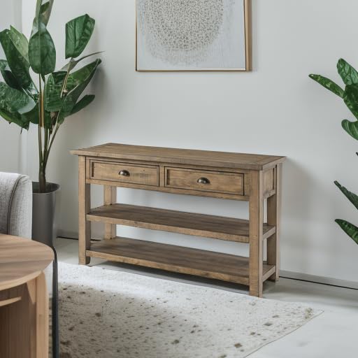 Martin Svensson Home Monterey Solid Wood Sofa Console Table - Reclaimed Natural Finish - Modern Farmhouse - Entryway Table with Two Spacious Drawers Martin Svensson Home