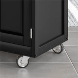 Pemberly Row Traditional Styled Wood Kitchen Cart in Black Finish Pemberly Row