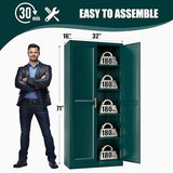MetalMax 71" Tall Metal Storage Cabinet, Kitchen Pantry Storage Cabinets with Doors and 4 Shelves, Food Pantry Cabinet, Large Cupboard, Utility Steel Cabinets for Dining, Kitchen, Living Room, Green MetalMax