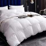 Cobnom® Luxury Organic Down Feather Comforter Oversized King, High Fill-Power Down Feather Fibers Duvet Insert with 100% Cotton Cover, Medium Warm for All-Season, Ivory White, 120x98 Inch Cobnom