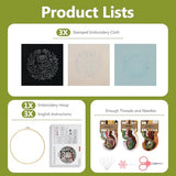 Santune Embroidery Kit for Beginners Needlepoint Cross Stitch Kits Adult Needle Point Sets with Owl Embroidery Patterns, Includes Step-By-Step Instructions and Accessories