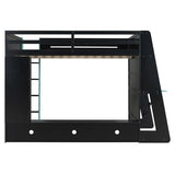 Gaming Loft Bed with Desk and RGB Light, Full Size Wood Loft Bed Frame with Storage Shelves (Blue) Harper & Bright Designs