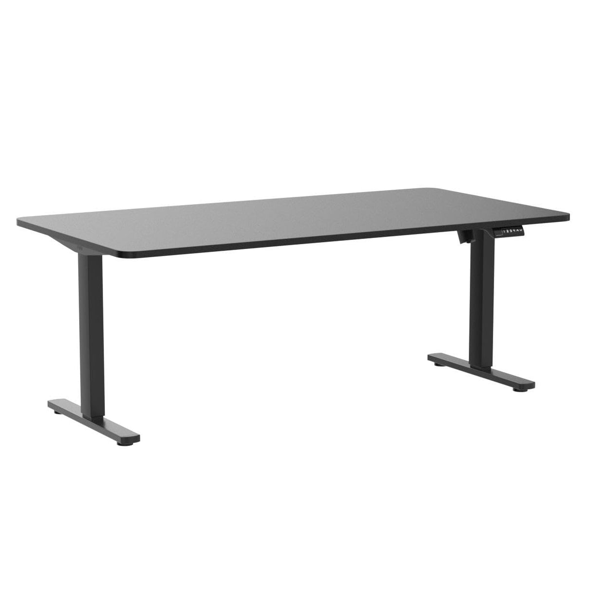 VIVO Electric Height Adjustable 71 x 36 inch Memory Stand Up Desk, Extra Deep Black Table Top, Black Frame, Standing Workstation with Preset Controller, 1B Series, DESK-KIT-1B7B-36 VIVO