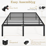 LEVELEVE Full Bed Frame Heavy Duty 14 Inch, Sturdy Metal Platform with Strong Bearing & Under Bed Storage, No Box Spring Needed, Easy Assembly, No Shake LEVELEVE