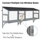 beeNbkks Cat Catio, Window Box Enclosure for Indoor Cats, Wooden Window Perch House, Expandable for Multi Kittens, Secure Comfortable Outdoor Haven for Pets, All Weather Use, Nature Friendly Design beeNbkks
