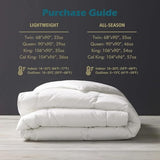 Cobnom® Luxury Organic Feather Down Comforter Full Size, All-Season Duvet Insert, Fluffy Fill-Power Down Feather Fibers Filled, 100% Cotton Cover, Medium Warm, 82x86 Inch, Ivory White Cobnom