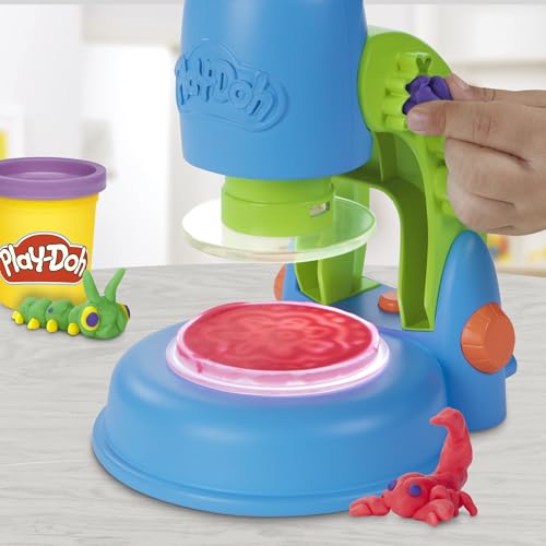 Play-Doh Light & Look Microscope for Kids, Electronic Preschool Toys for Girls & Boys, 9 Accessories & 5 Colors, Back to School Gifts, Ages 3+ Play-Doh
