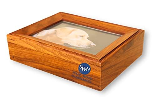 Wooden Urn Box with Photo Frmae | Wood Cremation Urns | Decorative Urns for Cat and Dog Ashes | Funeral Urns | Keepake Urns | Burial Urns - WoodArtSupply