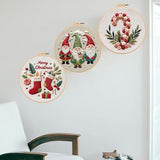 Smart-Feather 3 Sets Holiday Embroidery kit for Beginners, Hand Embroidery Kits for Adults with Hoop, DIY Art Project Craft Kit (Season)