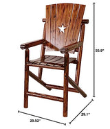 Leigh Country Bar Arm Chair with Star, Brown Leigh Country