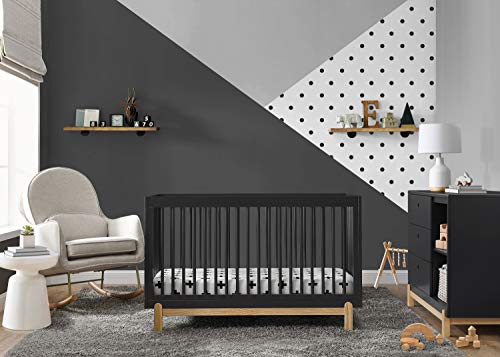 Delta Children Poppy 4-in-1 Convertible Crib, Midnight Grey/Natural Delta Children
