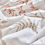 Joyreap 3pcs Floral Cotton Comforter Set for Girls, Pink Flowers n Leaves Botanical Design, Twin Size Soft n Cozy Bedding Comforter Set for All Season- 68x88 inches Joyreap