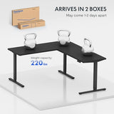 FLEXISPOT L Shaped Standing Desk, 71 x 63 Inch Electric Height Adjustable Corner Desk, Sit Stand Computer Workstation, Preset Controller, Home Office, Black Frame with Black Top FLEXISPOT
