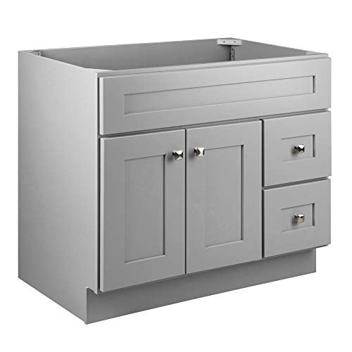 Design House 587097 Bath Unassembled Modern 2-Door 2-Drawer Bathroom Shaker Vanity Cabinet Only, 36 x 21,Grey Design House